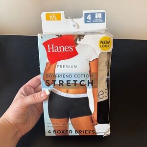 4 Women’s Hanes Premium Boyfriend Cotton Stretch Boxer Briefs